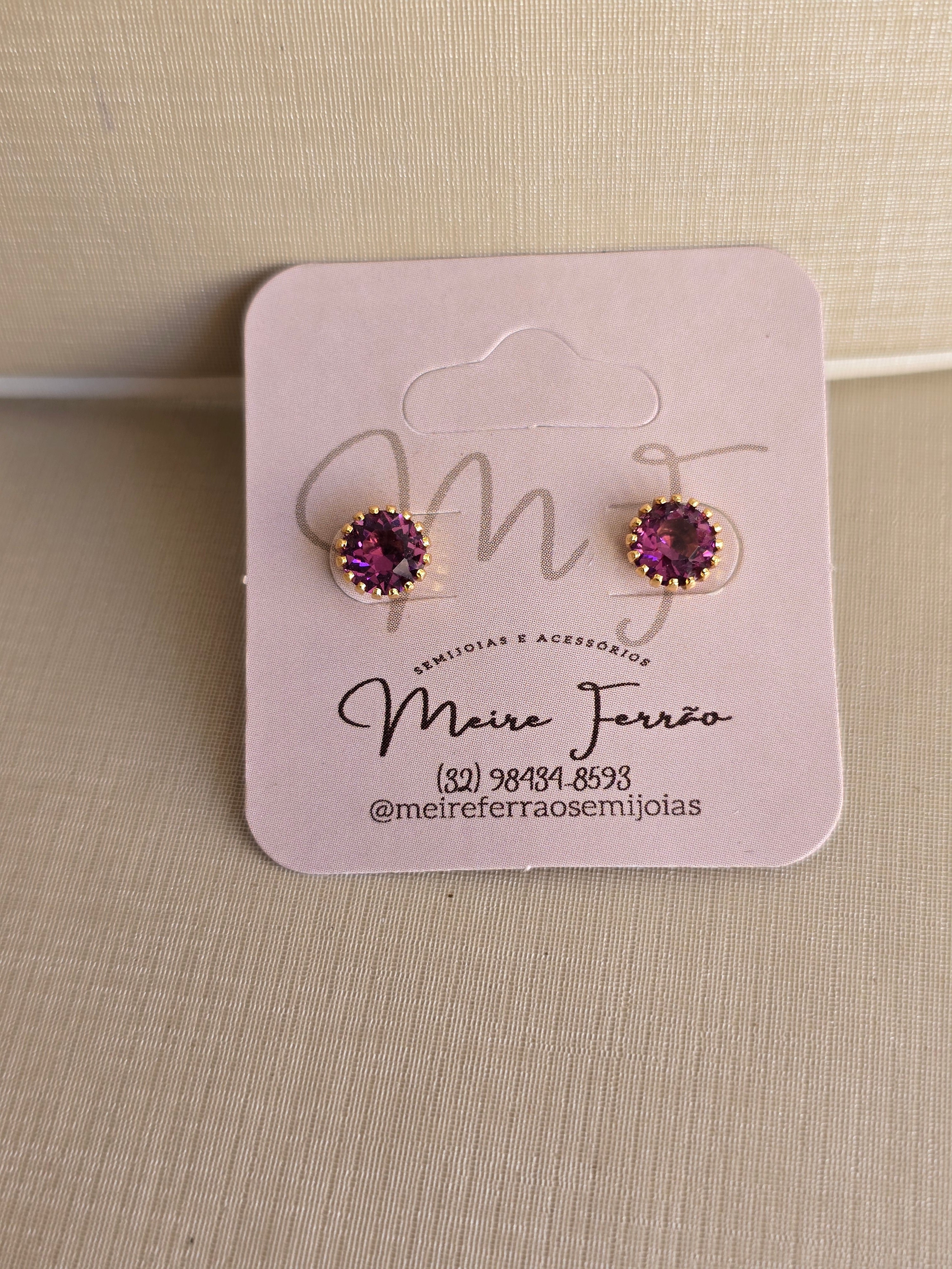 Brinco de Zircônia Royale, banhado a ouro 18k com verniz antialérgico