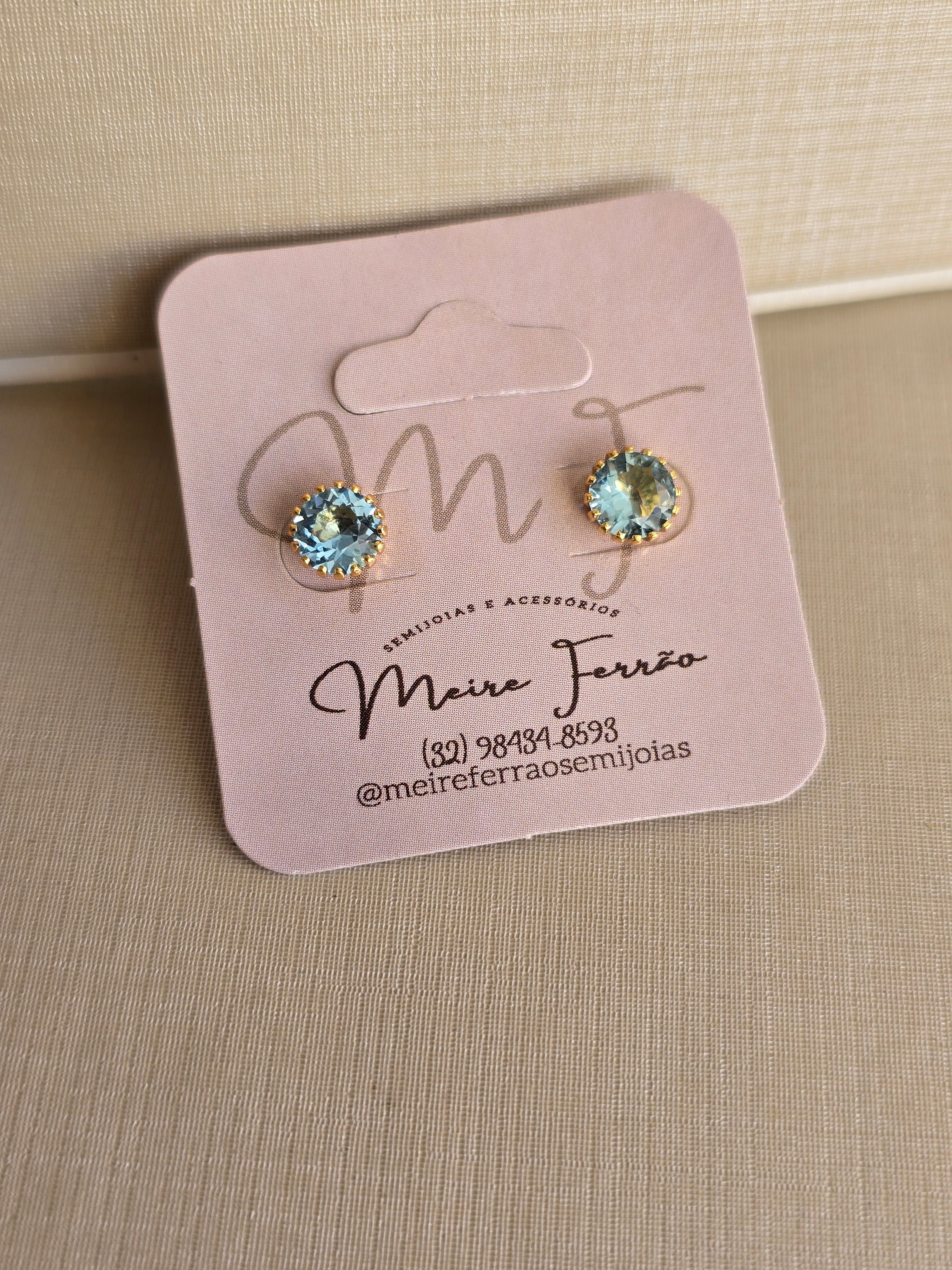 Brinco de Zircônia Royale, banhado a ouro 18k com verniz antialérgico