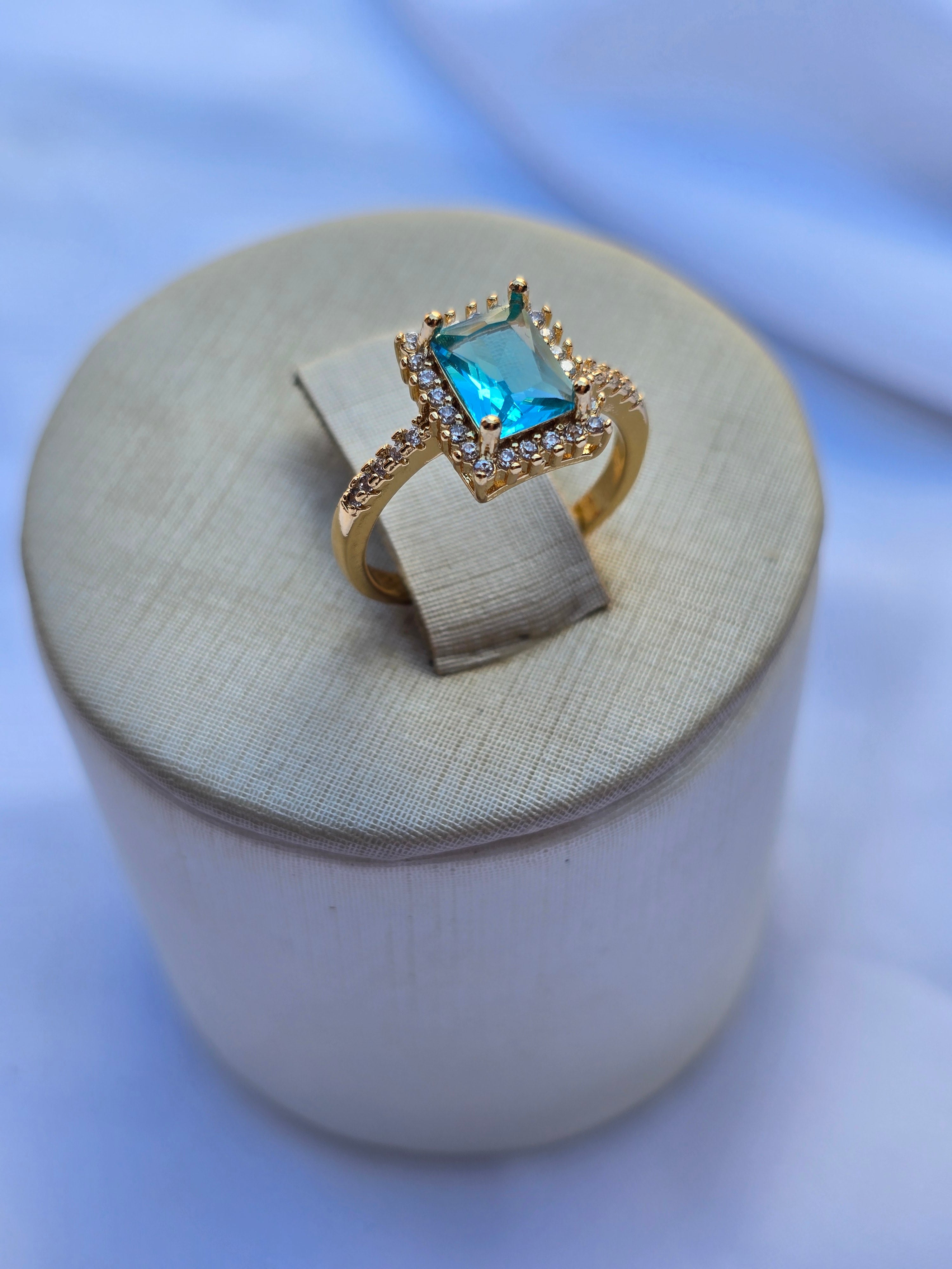 Anel Aurora Azul Majestade
