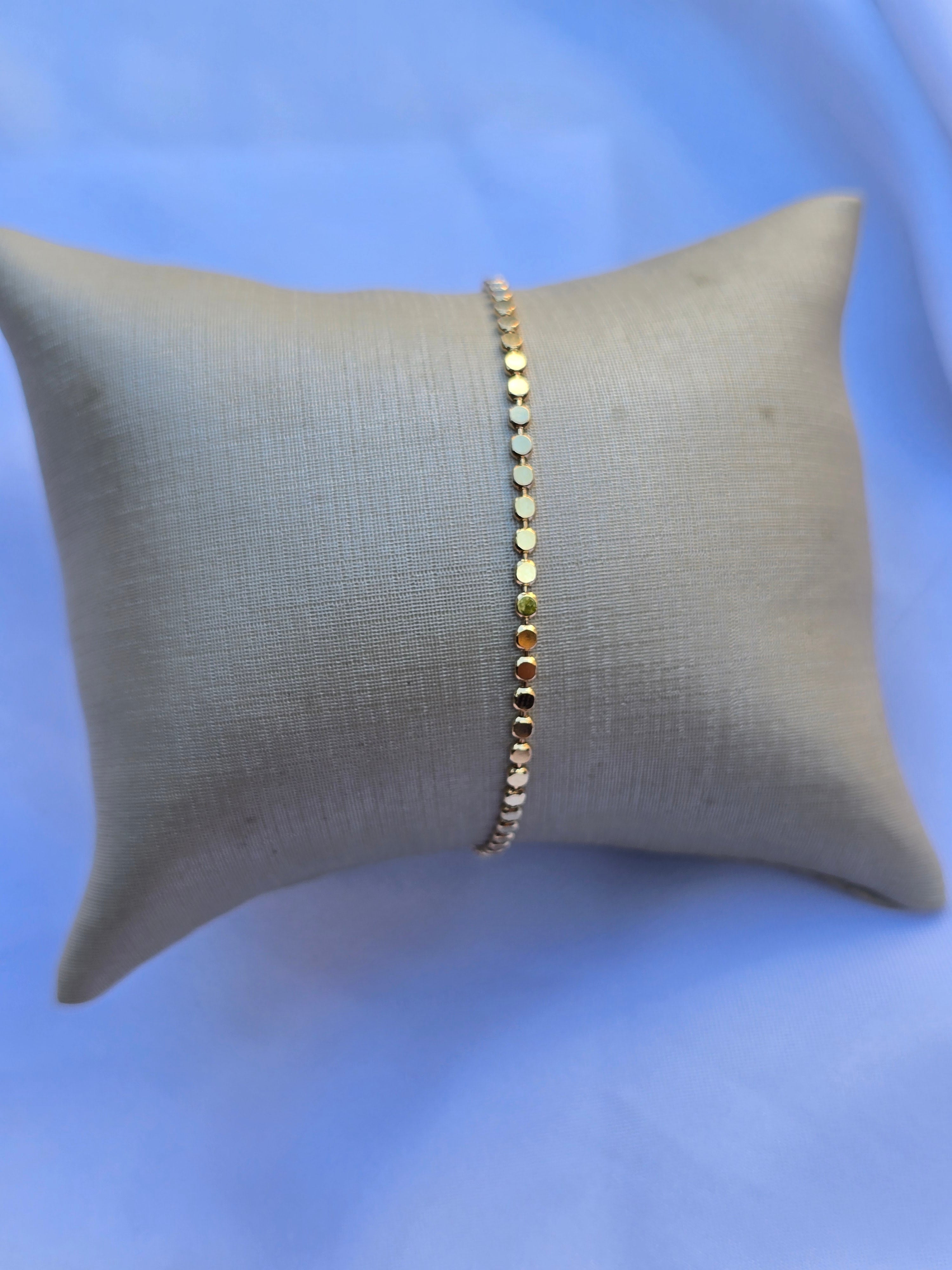 Pulseira Dourada Lumina com Discos Polidos