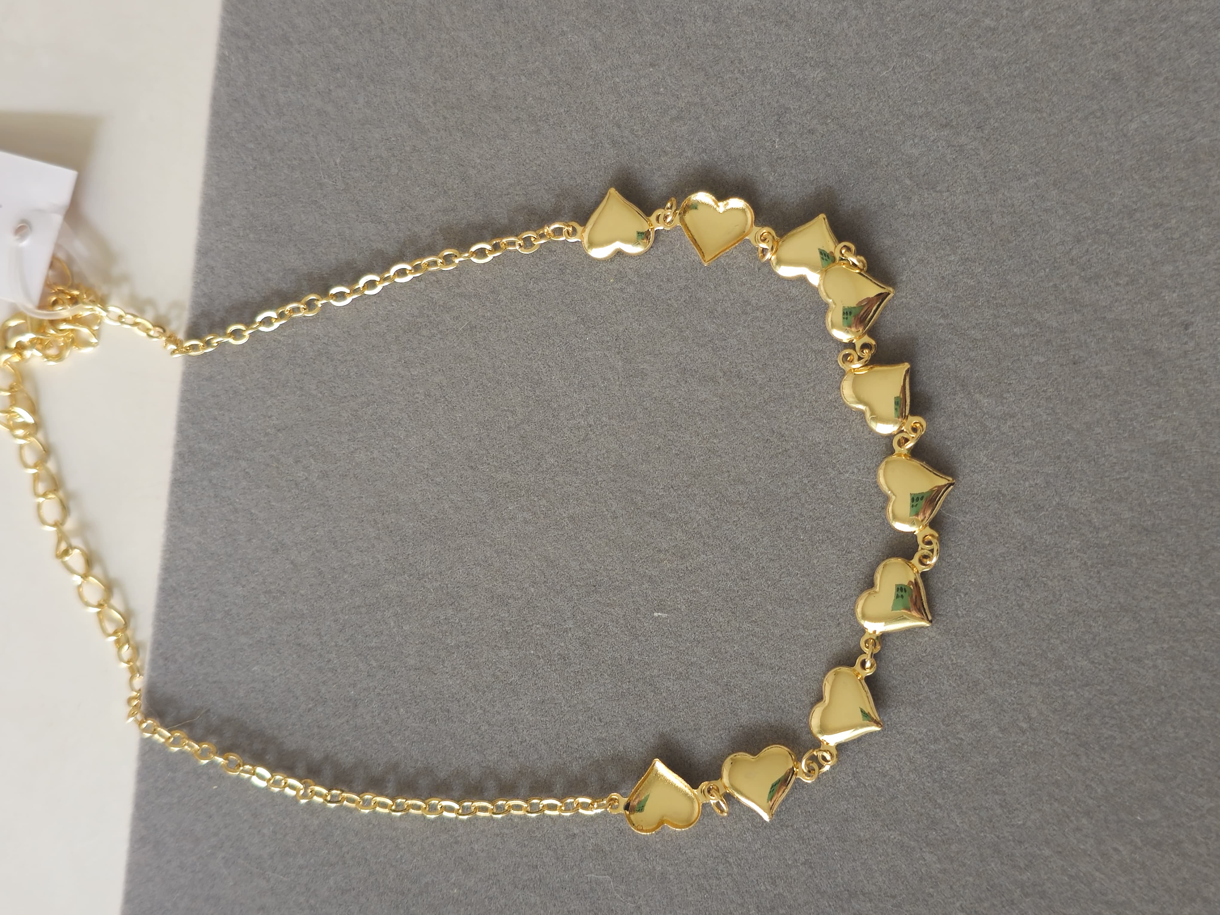 Gargantilha Corações Banhada a Ouro 18K