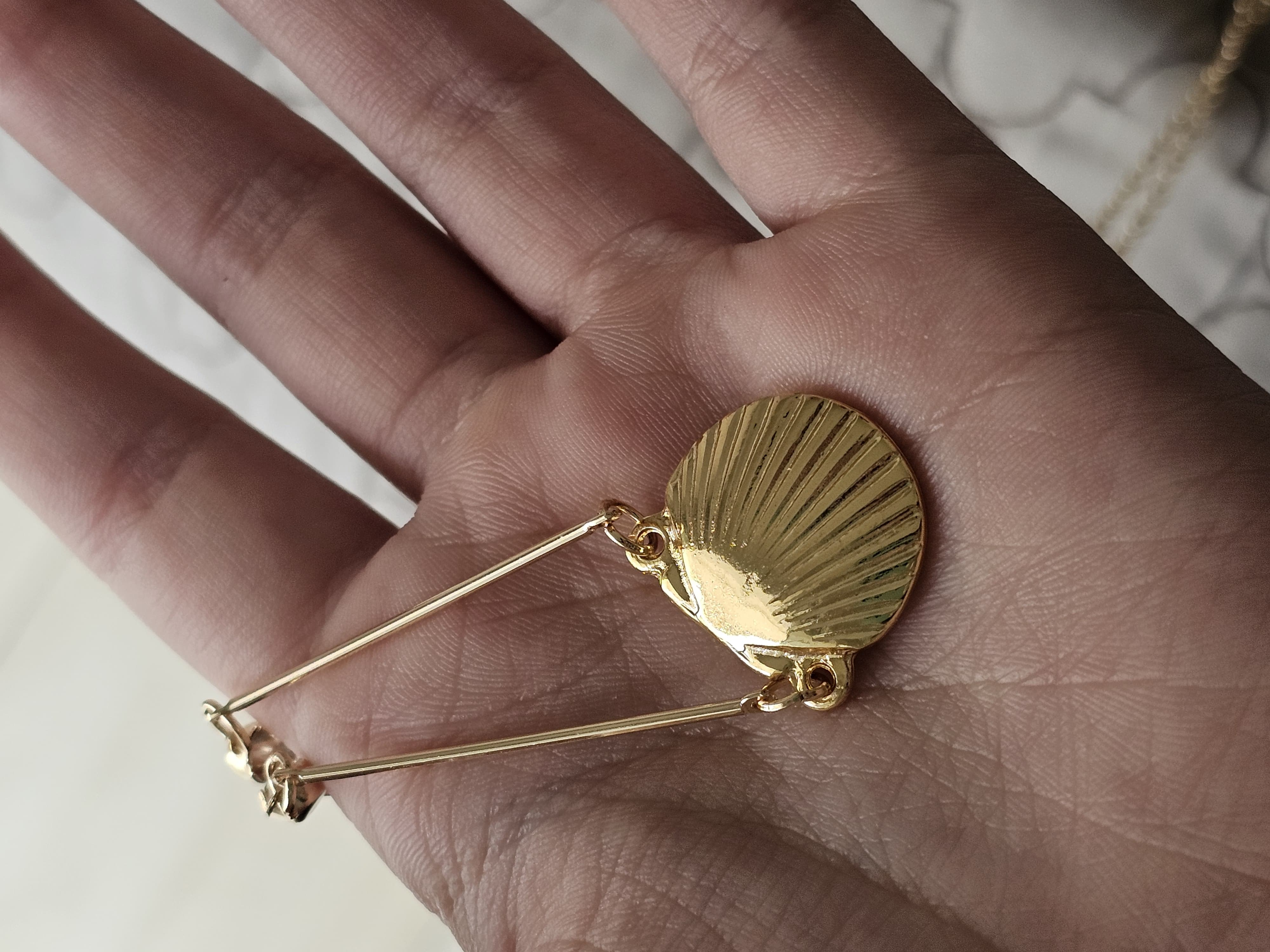 Colar Concha Dourada Banhado a Ouro 18K