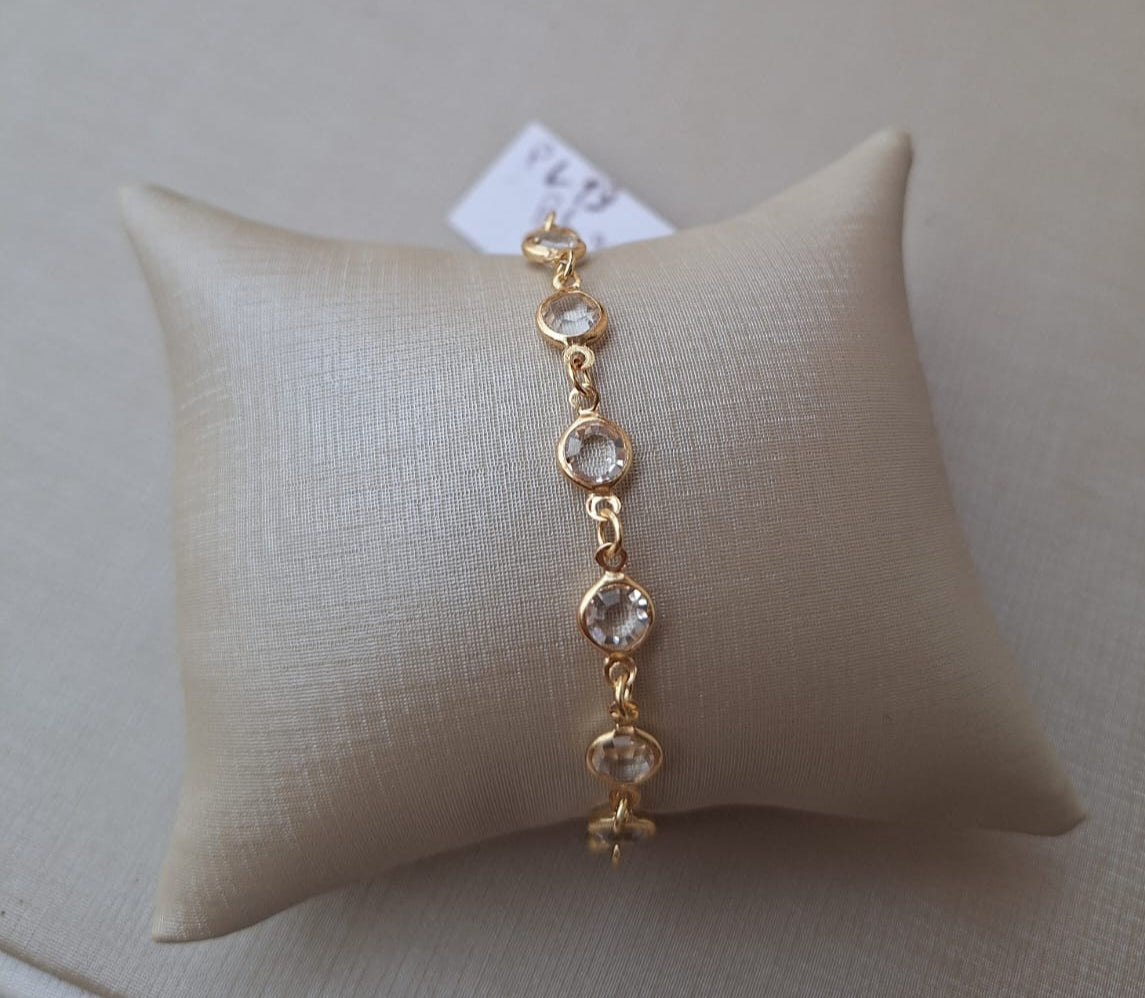 Pulseira de ponto de luz, banhada a ouro 18k e com verniz antialérgico ✨